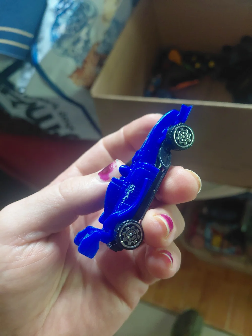 wondertreats diecast plastic formula one car blue thunder rare